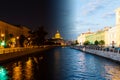 Time-lapse collage of day to night transition