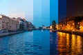 Time-lapse collage of slices of different times of day Royalty Free Stock Photo