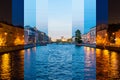 Time-lapse collage of slices of different times of day Royalty Free Stock Photo