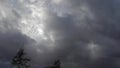 Time-lapse footage of dark clouds moving across the sky