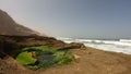 Time-lapse footage of waves crashing onto a cliff in Tamri, Morocco.