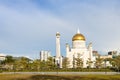 9 3 2023 time lapse of iconic building in Bandar Seri Begawan Brunei,Sultan Omar Ali Saifuddin Mosque during sunset