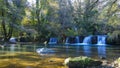 The Monte Gelato waterfalls. Timelapse of the waterfalls. Waterfalls on the Treja river in 4k.