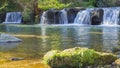 The Monte Gelato waterfalls. Timelapse of the waterfalls. Waterfalls on the Treja river in 4k.