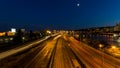 Time Lapse of Long Exposure Light Trails on Marquam Freeway Over Downtown Portland Oregon 1080p