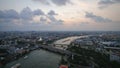 Time Lapse Memorial Bridge, Phra Phuttha Yodfa Bridge, Phra Pok Klao Bridge at sunset