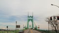 Time Lapse Movie of Fast Moving Auto Traffic on Historic St. Johns Bridge and Clouds in Portland Oregon 1920x1080