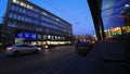 Time lapse of night traffic on the road at night on Kamennoostrovsky Prospekt Petrograd Side in Saint-Petersburg, Russia.