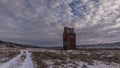 Time-lapse of old grain elevator in winter