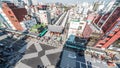 Time-lapse of people walking, car transportation in Asakusa district, Senso-ji temple, Kaminarimon and Nakamise road