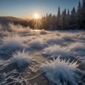 A time-lapse photograph capturing the formation of intricate ice crystals on a winter day2