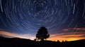 Time lapse photograph star trails night sky