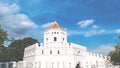 Time lapse of Phra Sumen Fort in Santi Chai Prakarn Park. popular landmark for sightseeing activity for foreign tourist