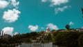 Time lapse of running clouds over Bahai temple at Carmel mountain Haifa, Israel