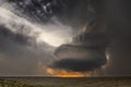 Time lapse of tornadic supercell over Tornado Alley at sunset Royalty Free Stock Photo