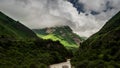 Cloudscape over mountain valley