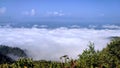 Time Lapse video 4k, Scenery of a Misty morning in the mountains at Klo Se Lo viewpoint Mae Sam Laep, Sop Moei District, Mae Hong
