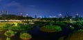 TIme lapse view of Benchakitti Park in night time Royalty Free Stock Photo