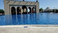 Time lapse woman swims in pool