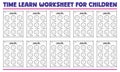 Time learn worksheets for children homework