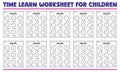 Time learning clock worksheets for children