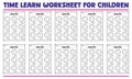 Time learning clock worksheets for children