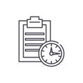 Time limit line icon concept. Time limit vector linear illustration, symbol, sign