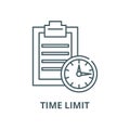 Time limit vector line icon, linear concept, outline sign, symbol Royalty Free Stock Photo