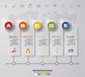 Time line description. 5 steps timeline infographic for business design