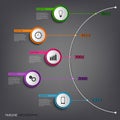 Time line info graphic colored abstract round template Royalty Free Stock Photo