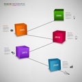 Time line info graphic with colored cubes template Royalty Free Stock Photo