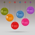 Time line info graphic colored round design template Royalty Free Stock Photo