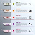 Time line info graphic with colored tabs design template