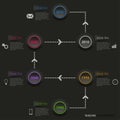 Time line info graphic dark round element template