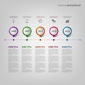 Time line info graphic with design pointers template Royalty Free Stock Photo