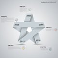Time line info graphic with folded paper star template Royalty Free Stock Photo