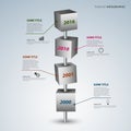 Time line info graphic with gray design cubes template Royalty Free Stock Photo