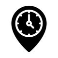 Time location vector glyph flat icon