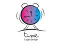 Time logo. Alarm, clock icon, vector illustration. Flat design, web icon Royalty Free Stock Photo