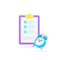 Time management business productivity efficient planning task complete 3d icon realistic vector Royalty Free Stock Photo