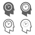 Time management businessman head deadline concept icons design vector illustration Royalty Free Stock Photo