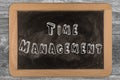 Time management - chalkboard with outlined text