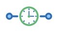 Time Management Clock Icon with Connected Nodes, vector design Generative AI Royalty Free Stock Photo