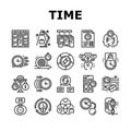 time management clock work icons set Royalty Free Stock Photo