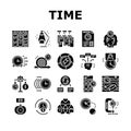 time management clock work icons set Royalty Free Stock Photo