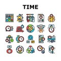 time management clock work icons set vector Royalty Free Stock Photo