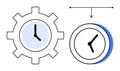 Time Management Concept with Clock Inside Gear and Streamlined Efficiency Design Royalty Free Stock Photo