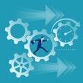Time management, control. Vector illustration flat design. Royalty Free Stock Photo