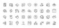 Time management, Copy documents and Bromine mineral line icons pack. For web app. Line icons. Vector