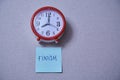 Time management deadline and schedule concept: alarm clock and stickers with different inscriptions Royalty Free Stock Photo